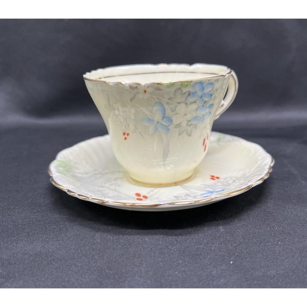 Paragon Woodland Bluebell  Ivory Teacup And Saucer